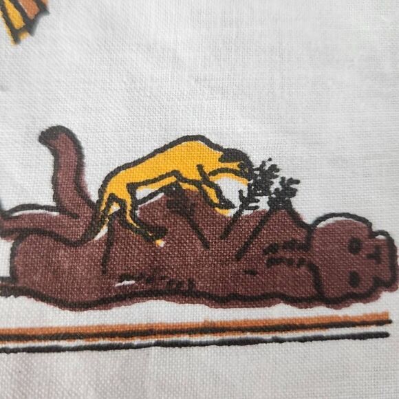 Vintage New Egyptian table cloth round 6 napkins cotton pharaoh chariot Egypt - Picture 4 of 8